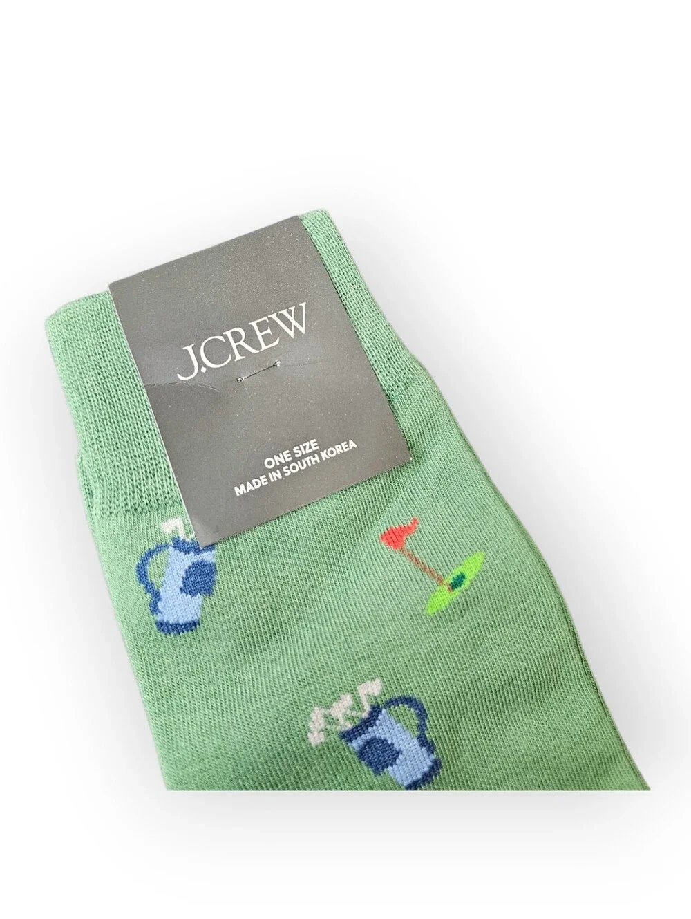 J.Crew Golf Novelty Crew Socks Green Beer Mug Flag One Size NWT